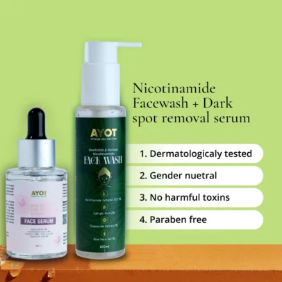 Ayot nicotinamide facewash and dark spot removal serum